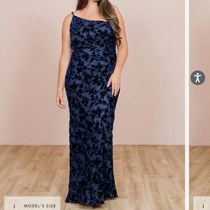 Jade Floral Burnout Velvet Dress. By : Revelry